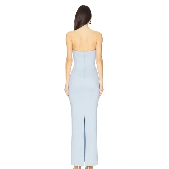 michael costello blue dress Modern Day Glam One Shoulder Asymmetrical Maxi Dress – VICI main image 1